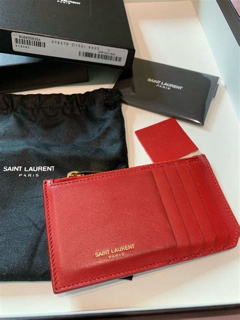 ysl card holder red|ysl zipped card holder.